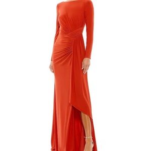 Mac Duggal Vibrant orange Long Sleeve Dress